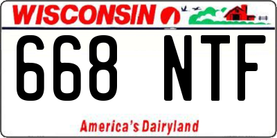 WI license plate 668NTF