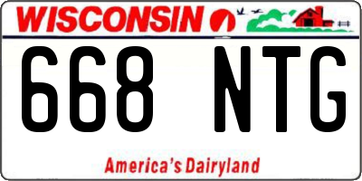 WI license plate 668NTG