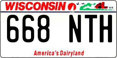 WI license plate 668NTH
