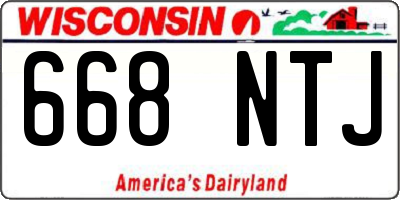 WI license plate 668NTJ