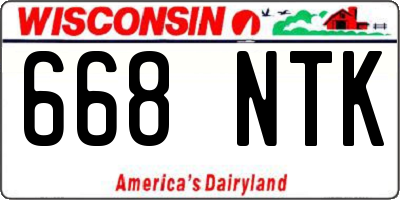 WI license plate 668NTK