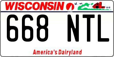 WI license plate 668NTL