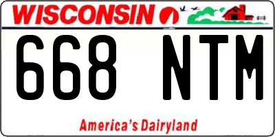 WI license plate 668NTM