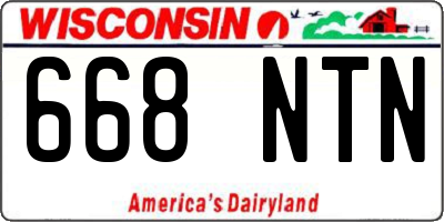 WI license plate 668NTN