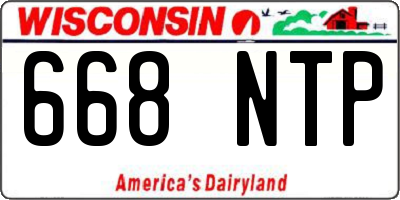 WI license plate 668NTP