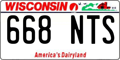 WI license plate 668NTS