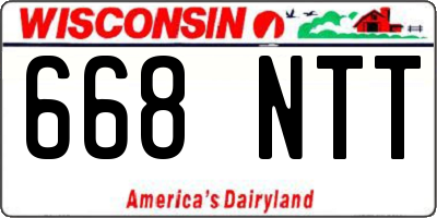 WI license plate 668NTT