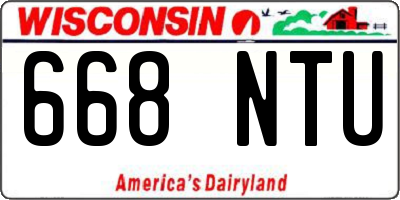 WI license plate 668NTU