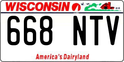 WI license plate 668NTV
