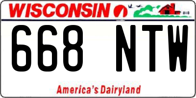 WI license plate 668NTW