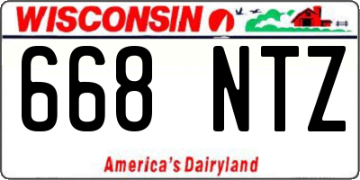 WI license plate 668NTZ