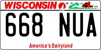 WI license plate 668NUA