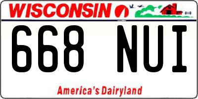 WI license plate 668NUI