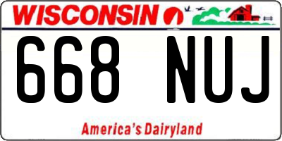 WI license plate 668NUJ