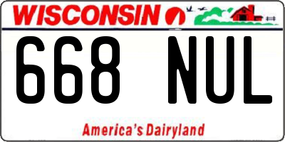 WI license plate 668NUL
