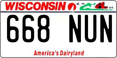 WI license plate 668NUN