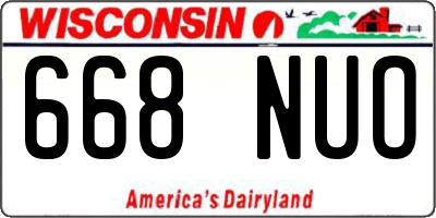 WI license plate 668NUO