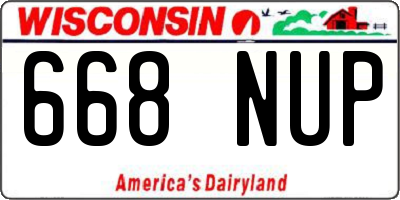 WI license plate 668NUP