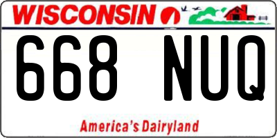 WI license plate 668NUQ