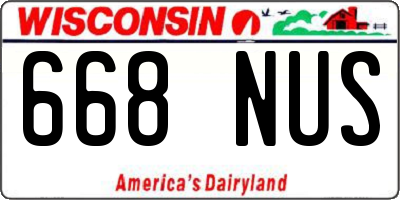 WI license plate 668NUS