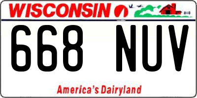 WI license plate 668NUV