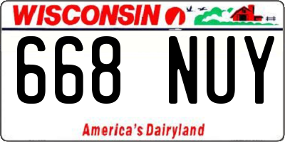 WI license plate 668NUY