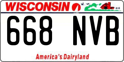 WI license plate 668NVB