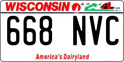 WI license plate 668NVC