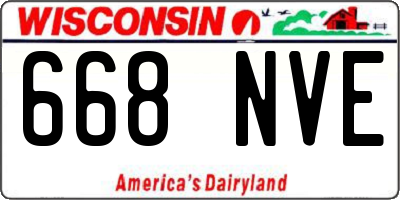 WI license plate 668NVE