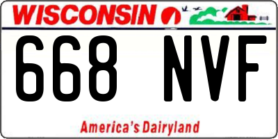 WI license plate 668NVF
