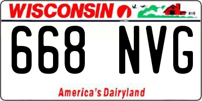 WI license plate 668NVG