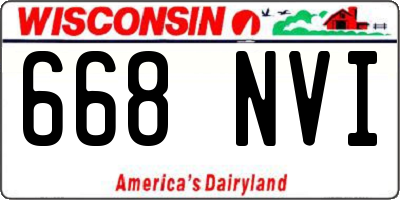 WI license plate 668NVI