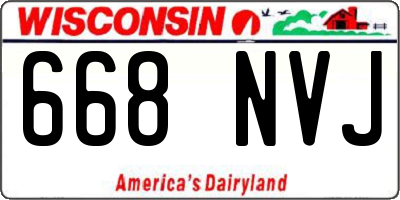 WI license plate 668NVJ