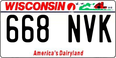 WI license plate 668NVK