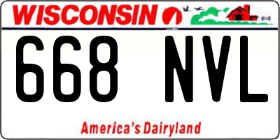 WI license plate 668NVL