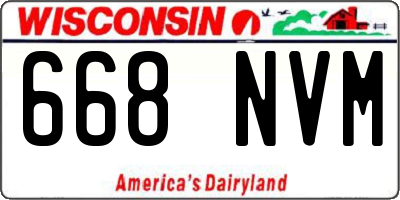 WI license plate 668NVM