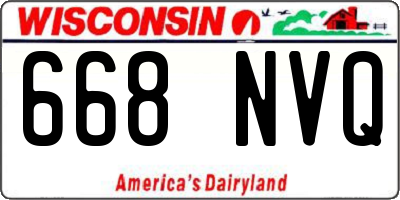 WI license plate 668NVQ