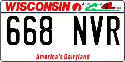 WI license plate 668NVR
