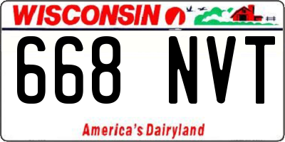 WI license plate 668NVT