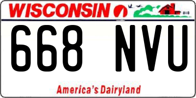 WI license plate 668NVU