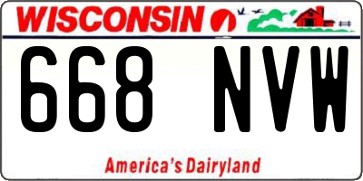 WI license plate 668NVW