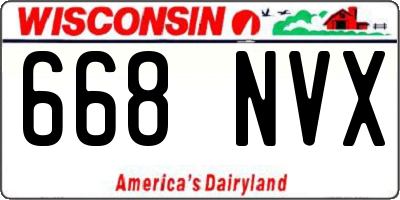 WI license plate 668NVX