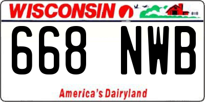 WI license plate 668NWB