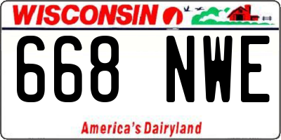 WI license plate 668NWE