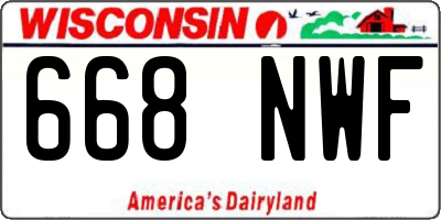 WI license plate 668NWF