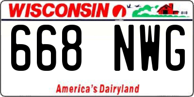 WI license plate 668NWG
