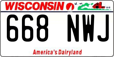 WI license plate 668NWJ