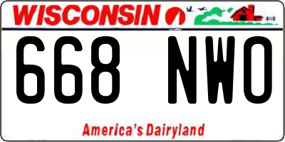WI license plate 668NWO