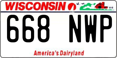 WI license plate 668NWP