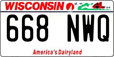 WI license plate 668NWQ